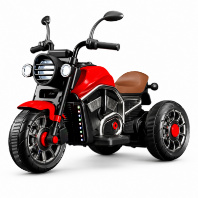 Harley-Style Dual Motor Kids Electric Ride-On Cruiser Bike