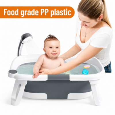 Foldable Baby Bath Tub with Real-Time Temperature Sensor