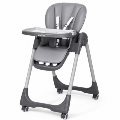 Kidilo 2-in-1 Foldable Baby Dining Chair with 360° Wheels & Storage (DC01)