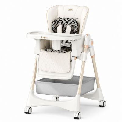 Kidilo Convertible Baby Highchair with Adjustable Backrest & Wheels (8100)
