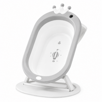 Foldable Ergonomic Baby Bath Tub with Crown Design