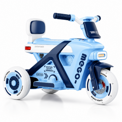 Kids Battery Operated 3-Wheel Toy Motorbike with LED Lights