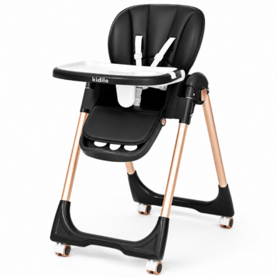 Kidilo 2-in-1 Foldable Baby Dining Chair with 360° Wheels & Storage (DC01)