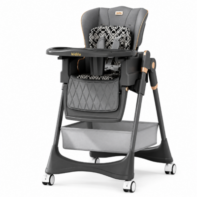 Kidilo Convertible Baby Highchair with Adjustable Backrest & Wheels (8100)