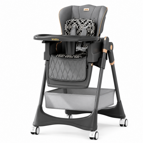 Kidilo Convertible Baby Highchair with Adjustable Backrest & Wheels (8100)