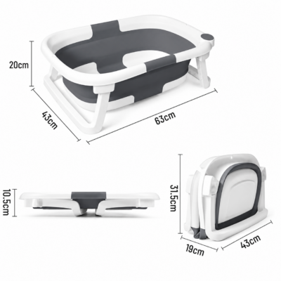 Foldable Baby Bath Tub with Real-Time Temperature Sensor