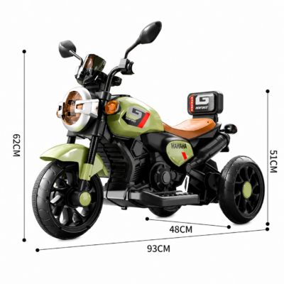 Kawaii Kids 6V Electric Ride-On Bike with Backrest & LED Lights