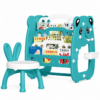 6a592d32-22b9-4540-8307-4bd86a25887a 3-in-1 Kids Study Table, Bookshelf & Drawing Board Set with Chair