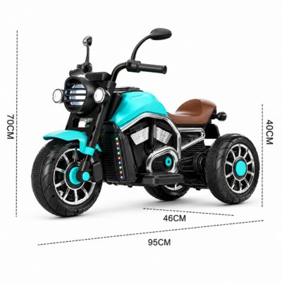 Harley-Style Dual Motor Kids Electric Ride-On Cruiser Bike
