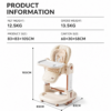 JOYOUS 3-in-1 Ergonomic Baby Highchair & Walker with Adjustable Height