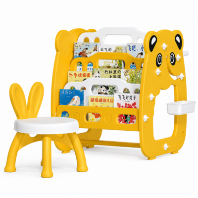 c94c55e4-8a20-480b-b786-ef9085fd5429 3-in-1 Kids Study Table, Bookshelf & Drawing Board Set with Chair