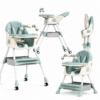 4-in-1 Adjustable Baby High Chair with Interactive Toy Bar & Storage