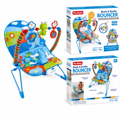 Hu-Baby Music & Soothe Bouncer Infant Seat with Soothing Melodies & Calming Vibrations (69827)
