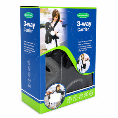 1 Mother Care 3-Way Baby Carrier with Lumbar Support & Removable Head Support