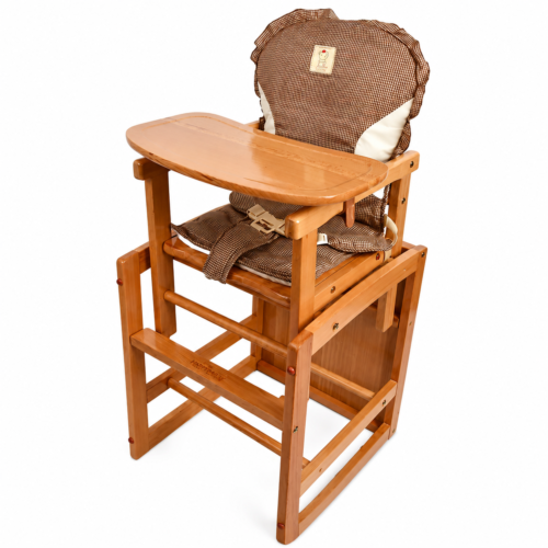 1 Convertible Wooden Baby High Chair 2-in-1 Feeding Chair & Study Desk Set (313)