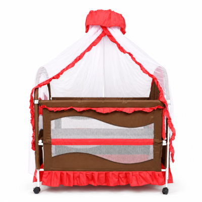 1 Multifunctional Baby Cot Bed with Portable Carry Cot & Mosquito Net Canopy (569A)