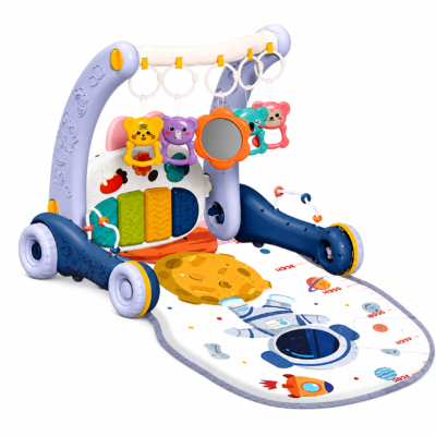 1 Joyous 2-in-1 Baby Piano Play Gym & Push Walker with Musical Keyboard (9881)