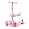 1 2-in-1 Kids Kick Scooter with Foldable Seat, Flashing LED Wheels & Music (ARJ-628)
