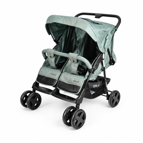 JOYOUS JY212 Side-by-Side Twin Double Stroller with Peek-a-Boo Canopy