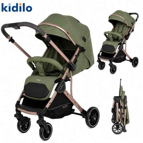 kidilo Compact Trolley Fold Baby Stroller with Leatherette Push Handle (K919)