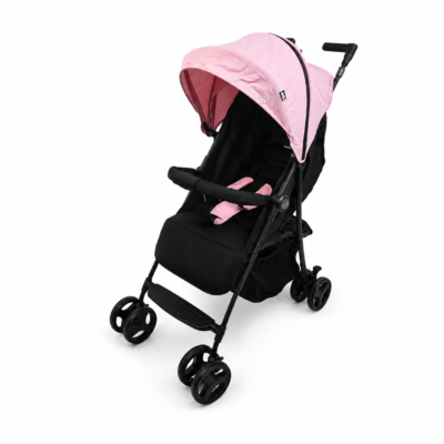 1 Foldable Travel Stroller with 5-Point Safety Harness & Storage Basket (9559)