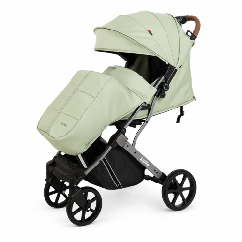 Kidilo V1F Premium Baby Stroller with Matching Detachable Footmuff & Leatherette Handle
