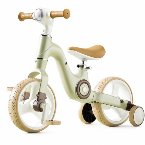 Convertible 2-in-1 Kids Tricycle & Balance Bike with Folding Rear Training Wheels & Music Light (189)