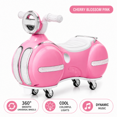 1 Tolo & Twister Fiber Body Ride-On Swing Car with 360° Wheels, Lights & Music