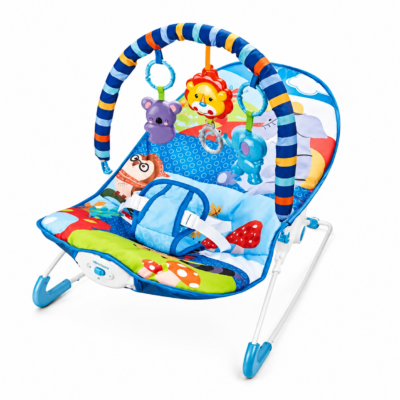 1 Hu Baby Infant-to-Toddler Bouncer with 3 Recline Positions, Music & Soothing Vibration