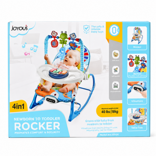 4-in-1 Infant to Toddler Baby Rocker with Soothing Vibrations (N-6903/6904)