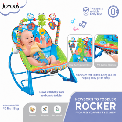 1 2-in-1 Infant to Toddler Baby Rocker with Soothing Vibrations (N-68110/69817)