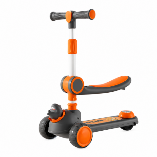 Convertible 3-Wheel Kids Scooter & Cycle with Adjustable Height, Music & Lights