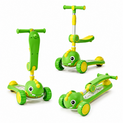 1 Dinosaur 3-Wheel Kick Scooter for Kids (Ages 2–10) with Smooth Glide Wheels