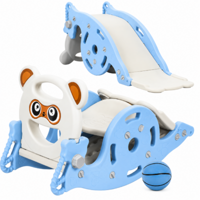 1 3-in-1 Foldable Toddler Rocking Chair with Baby Slide & Basketball Hoop