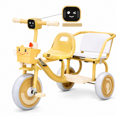 Smile Cruiser 2-Seater Kids Tricycle with Lights, Sound & Toy Basket