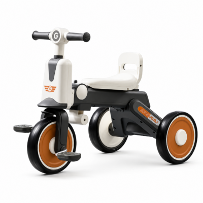 1 2-in-1 Convertible Kids Tricycle & Balance Bike with Detachable Pedals & Lights