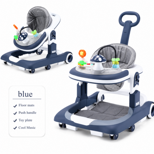 Multifunctional Mushroom 5-in-1 Baby Walker with Push Bar & Safety Stoppers (MY-816)