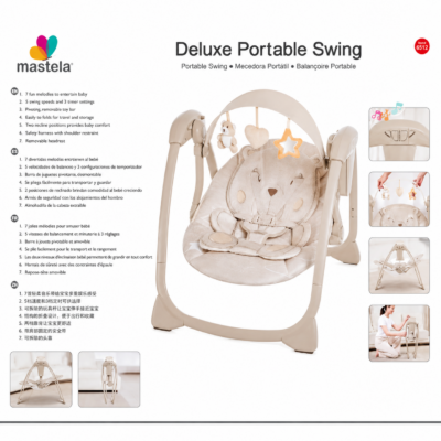 Mastela Deluxe Folding Auto Swing with Music & Toys (6512)