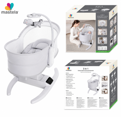Mastela Deluxe 3-in-1 Smart Height-Adjustable Baby Cradle & Chair (8431)