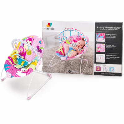Mastela Soothing Vibrations Baby Bouncer Seat with Removable Toy Bar & Harness (6750)