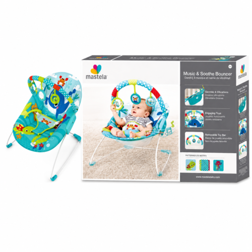 2 Mastela Music & Soothe Bouncer Infant Cradling Seat with Soothing Vibration & Melodies (6936)