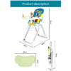 HC301 Adjustable Foldable Baby High Chair with Interactive Activity Tray