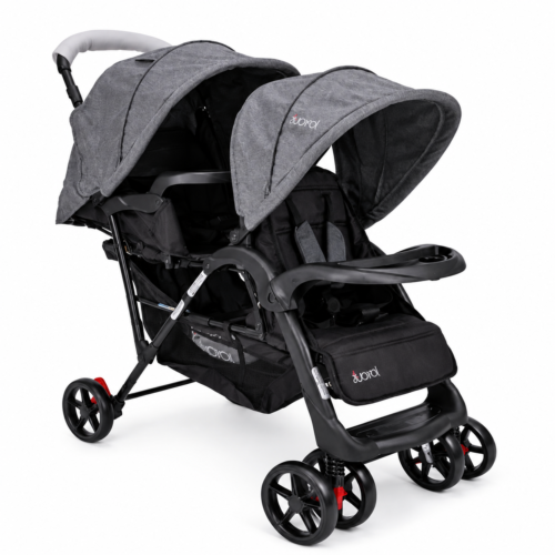 JOYOUS Compact Fold Twin Baby Stroller with Snack Tray & Reclining Seat (JY101)