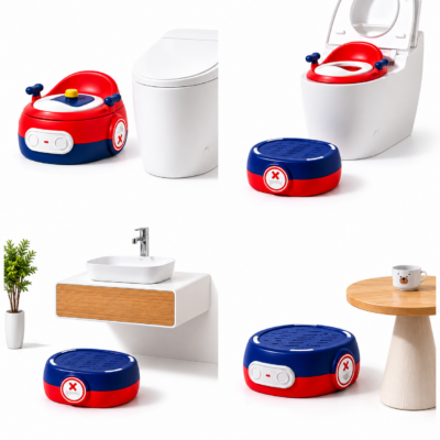 Cute Car Shape Baby Potty Training Toilet with Soft PU Cushion
