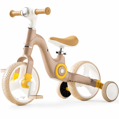 Convertible 2-in-1 Kids Tricycle & Balance Bike with Folding Rear Training Wheels & Music Light (189)