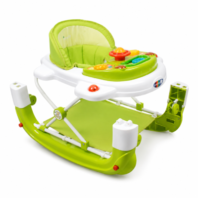 2 Infantes Convertible Baby Walker-Rocker Combo with Soft Footrest Mat & Steering Wheel (1078)