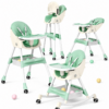 5-in-1 Convertible Baby Highchair & Rocking Chair with Double Layer Tray