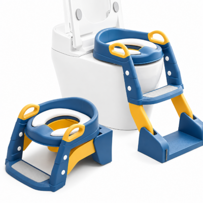 2-in-1 Foldable Toddler Toilet Seat Attachment with Step Stool Ladder