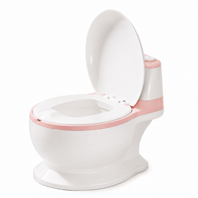 Realistic Toddler Potty Training Toilet with Flushing Sound & Soft Cushion