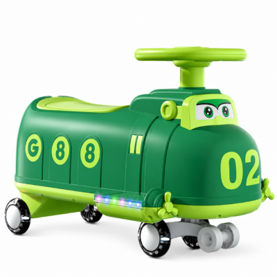 2 Kids Airplane Twist Car – Ride-On Wiggle Car with Smooth Silent Wheels